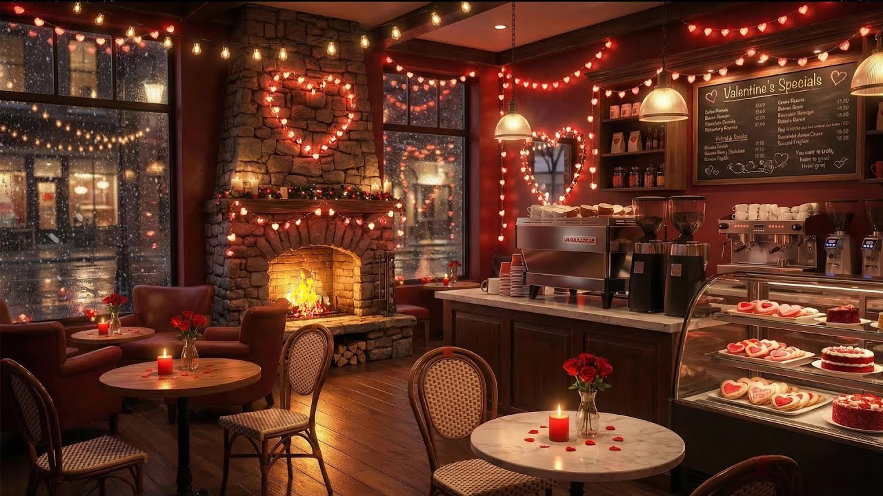 Best Love Music of All Time ❤️ Fireplace Nights, Valentine’s Playing Slowly