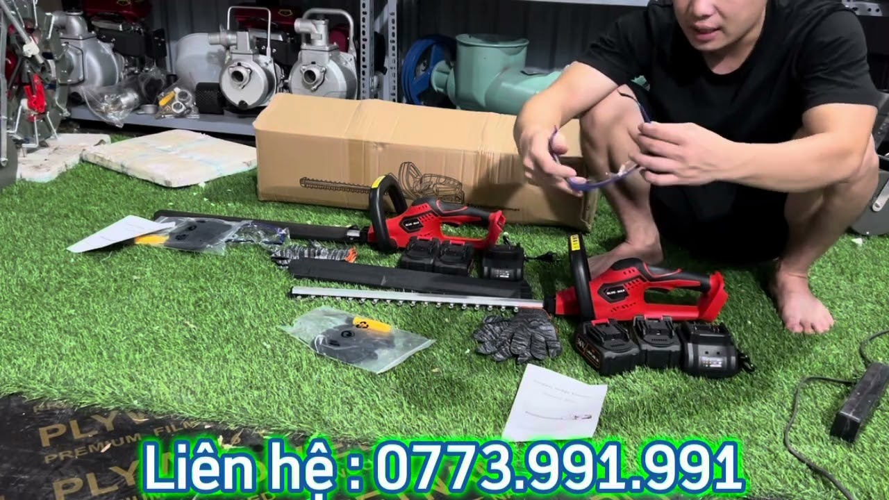 Báo giá máy tỉa hàng rào, cắt tỉa cây cảnh đa năng mẫu mới 2 pin