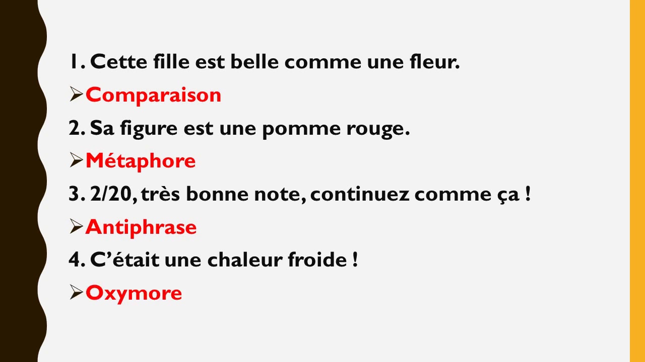 Exercice des figures de style 1bac
