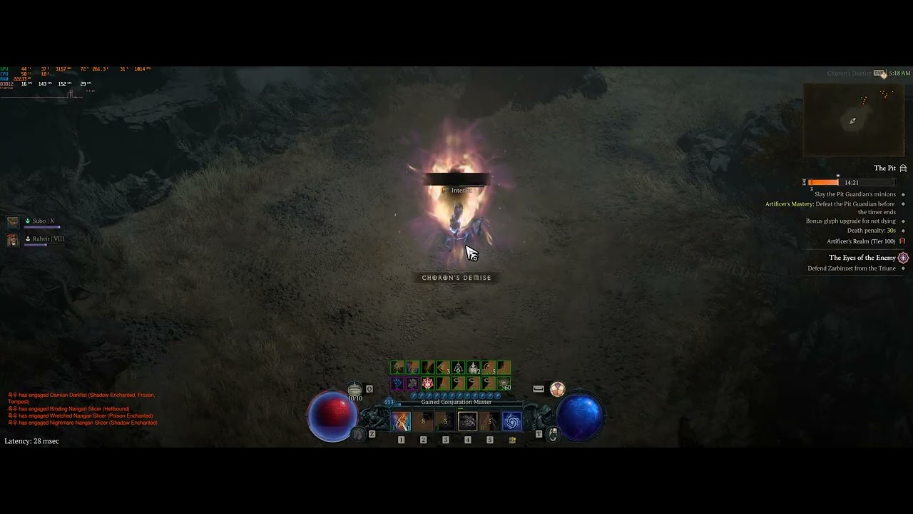 Diablo 4 S10 PTR Super BL Sorc Speed farm Pit tier 100