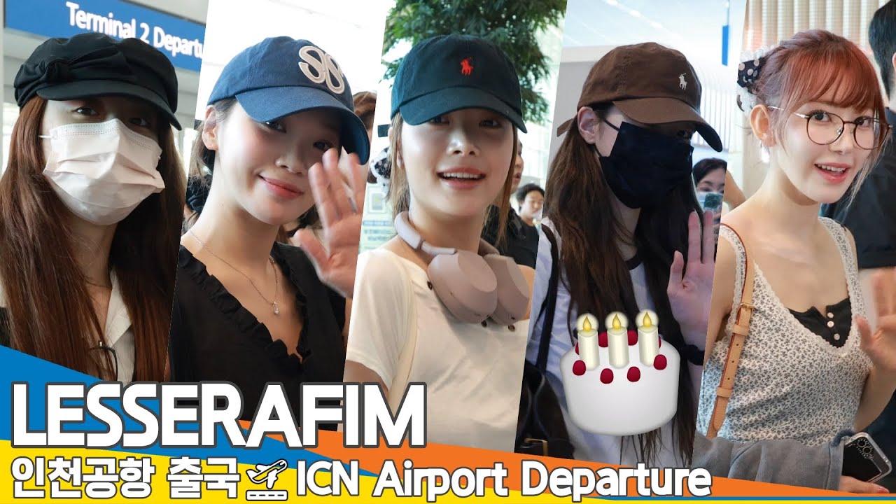 르세라핌, 카즈하 생일🎂 D-2..미리 생일 축하해요🎉 (출국) ✈️LESSERAFIM Airport Departure 2025.8.7 Newsen