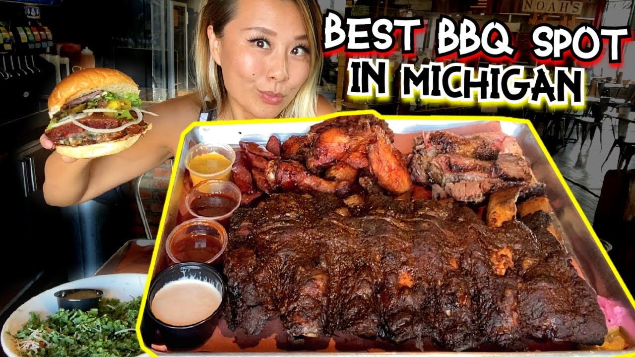 САМЫЕ ОСТРЫЕ КРЫЛЫШКИ В МИЧИГАНЕ И ЛУЧШЕЕ БАРБЕКЮ в Noah's Smokehouse в Дирборн-Хайтс!! #RainaisC...