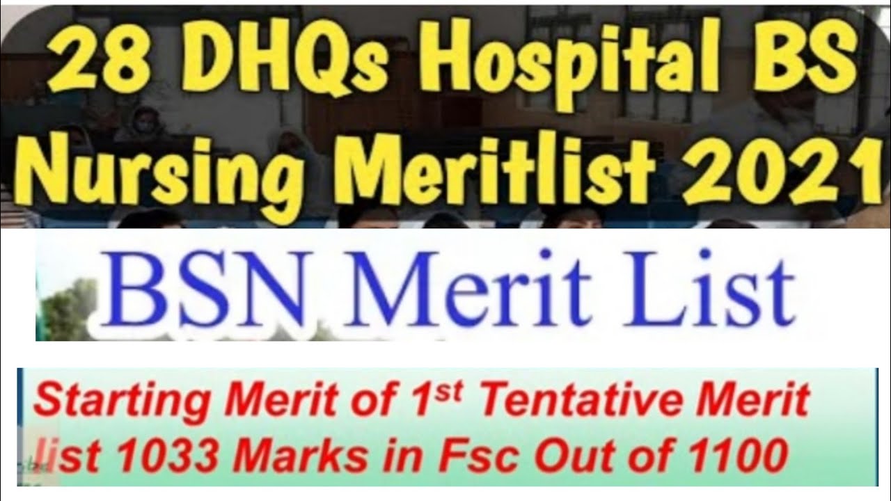 bs nursing merit list 2021