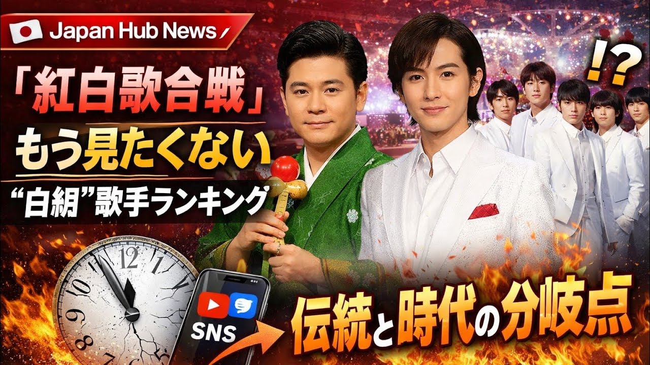 🇯🇵🎤 Japan Hub News｜『紅白歌合戦』もう見たくない“白組”歌手ランキング――伝統と時代の分岐点 📺🔥
