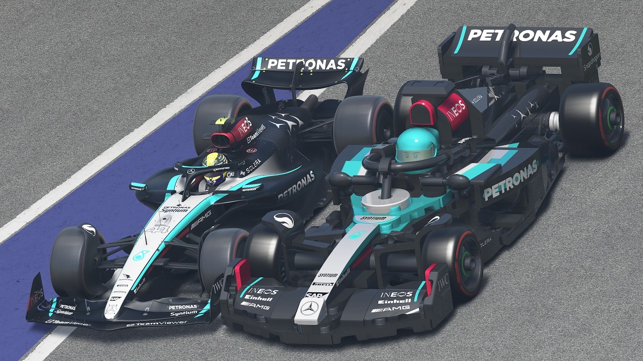 LEGO Mercedes F1 vs REAL Mercedes F1 | George Russell vs Lewis Hamilton at Monza