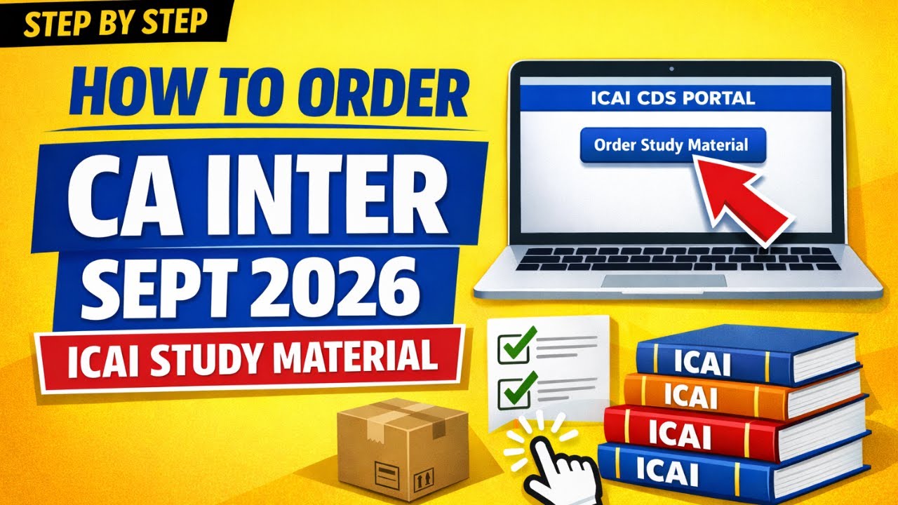 How to Order CA Intermediate September 2026 & January 2027 ICAI Books | how to order ca inter books