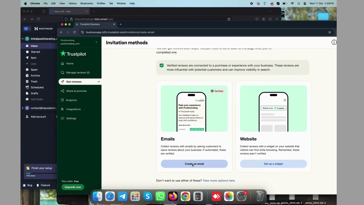 How to invite existing customer to give feedback in Trustpilot
