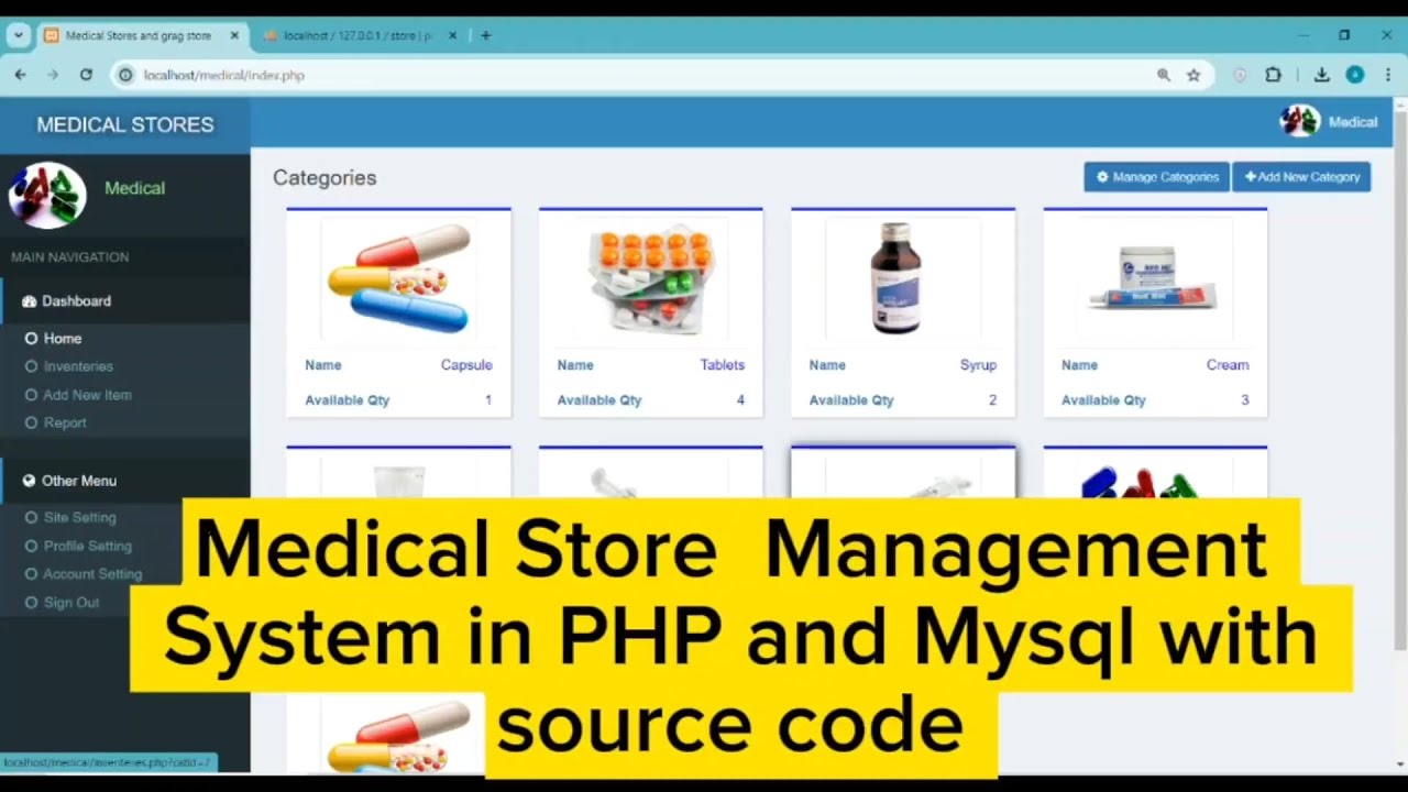 Complete Medical Store Management System in PHP and Mysql with Source code
