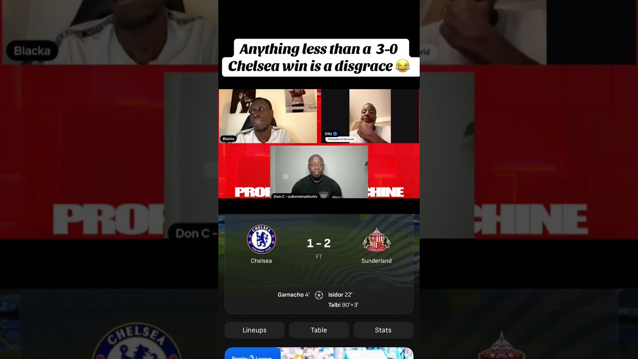 Chelsea will BEAT Sunderland 3-0 minimum 😂😂😂 