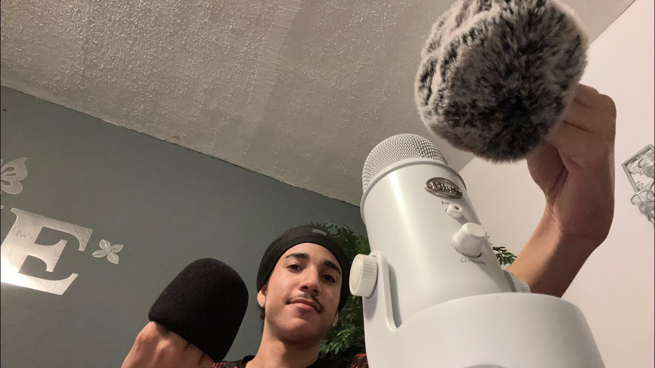 asmr mic scratching with foam cover & fluffy cover [99.99 relaxing] 😌