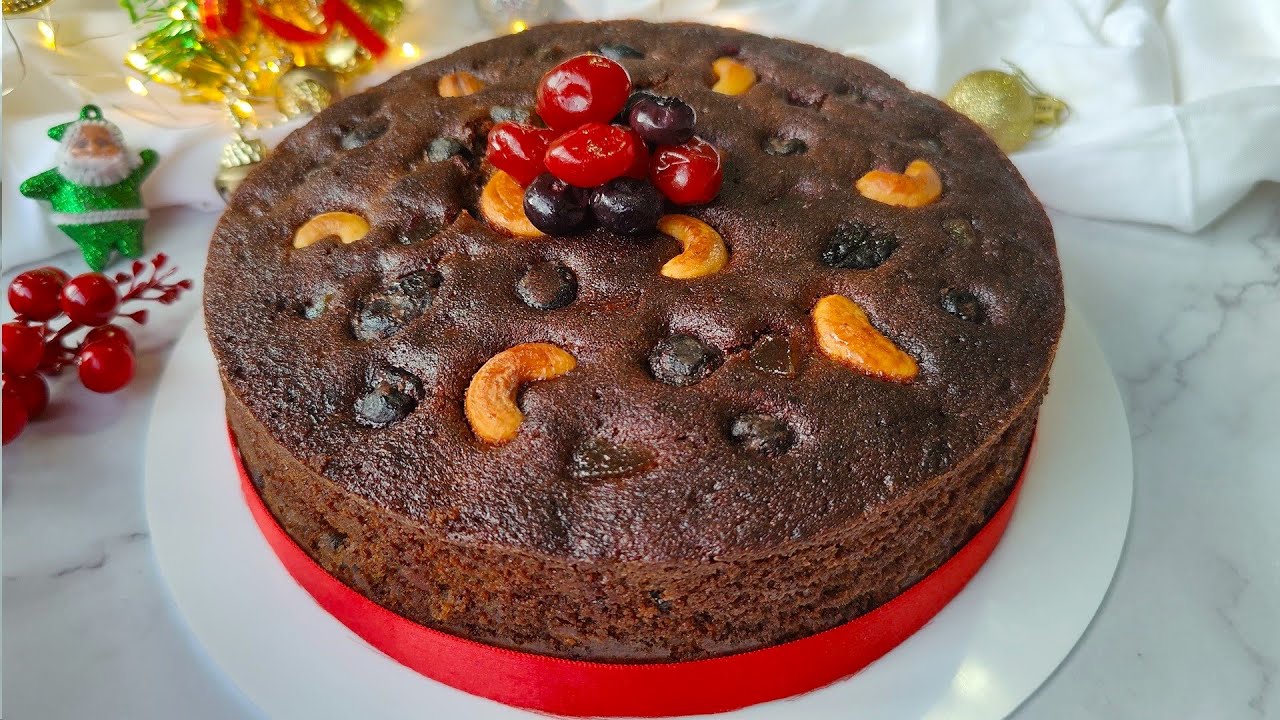 Traditional CHRISTMAS PLUM CAKE Recipe | NO Alcohol | Easy Rich Fruit Cake using Grape Juice
