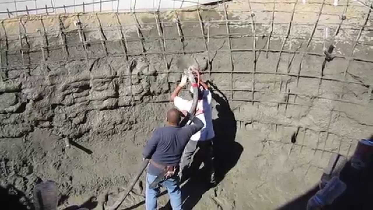 Koi pond construction part 4 - shotcrete