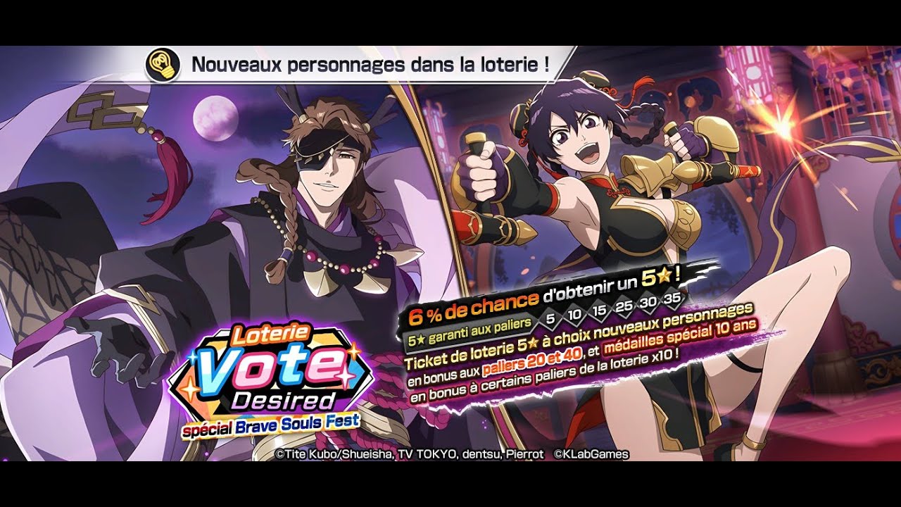 Bleach Brave Souls Invocation Loterie "Vote Desired"