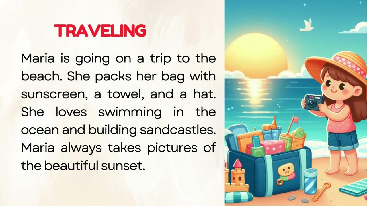 English Reading Practice for Beginners A1| Graded Reader| Level 1 |  Traveling