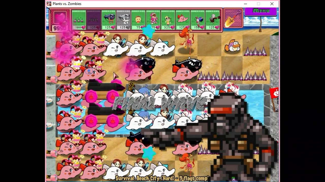 PVZ MOD Gamer Girl vs Evil Robot supervivencia piscina dificil DESCARGA