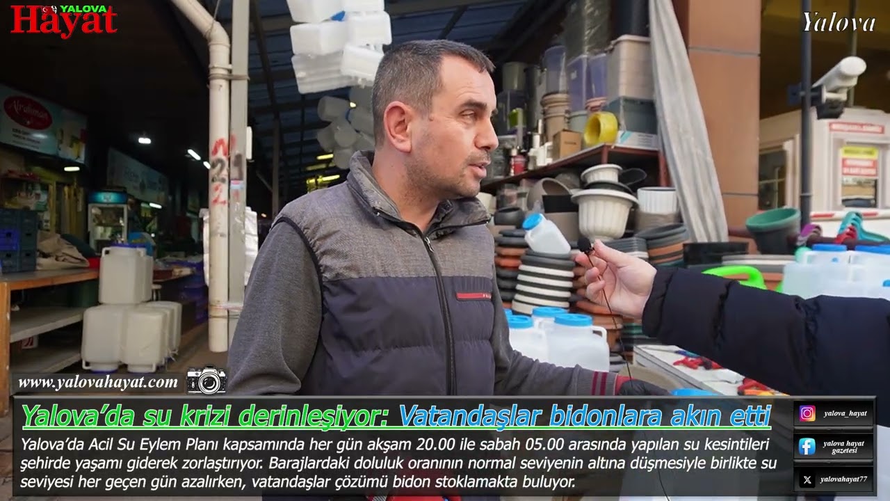 Yalova’da su krizi derinleşiyor Vatandaşlar bidonlara akın etti