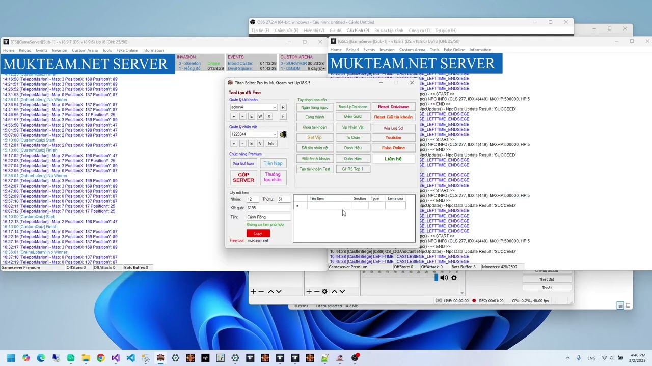 Hướng dẫn chỉnh sửa thông tin Reset Mu Online | MuKteam . net