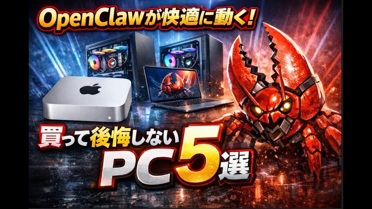 OpenClawが快適に動く！買って後悔しないPC5選｜迷ったらコレ