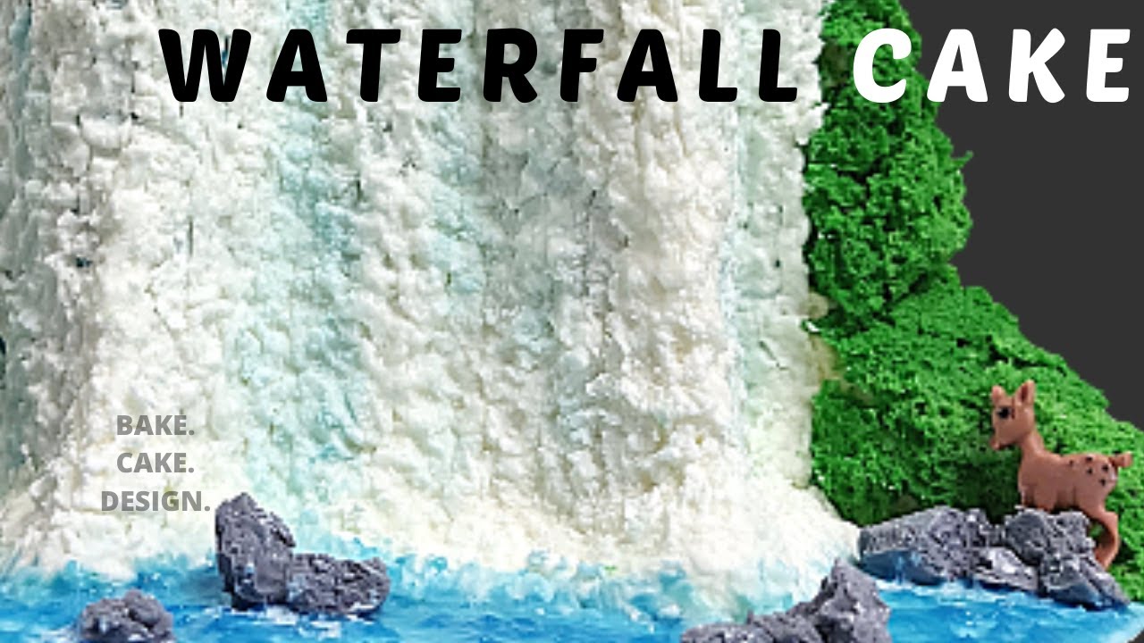 Waterfall Cake with royal icing waves | Cake design