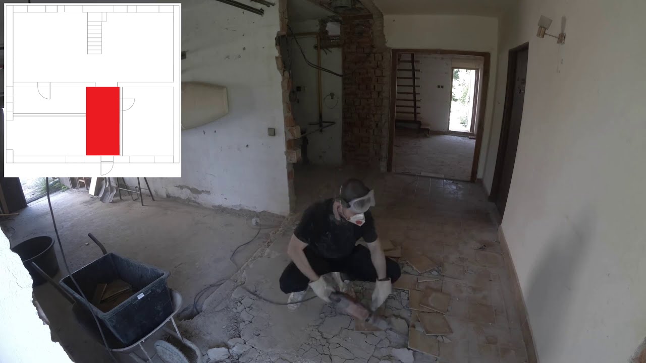 Rekonštrukcia domu - Odstránenie priečok, omietok, podláh a rozvodov vody, plynu, kúrenia - 1. časť