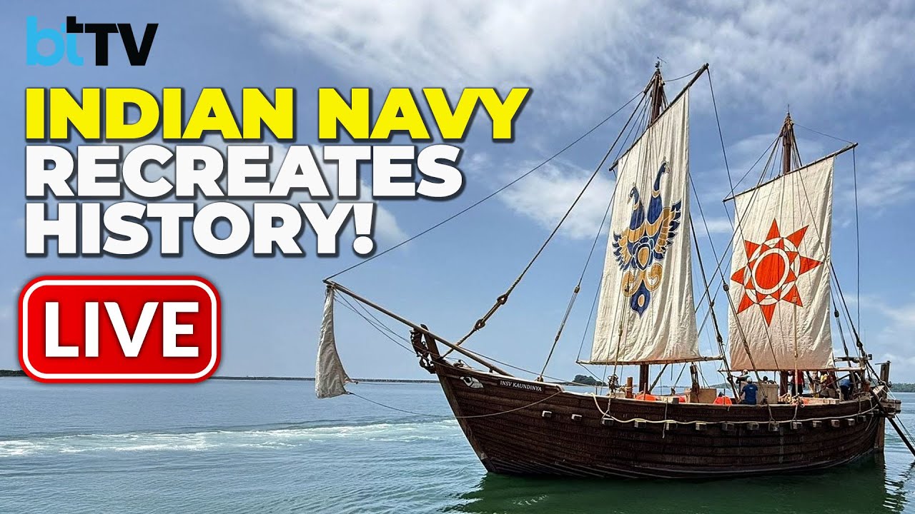 LIVE: Indian Naval Sailing Vessel Kaundinya Embarks On Maiden Voyage From Porbandar To Oman
