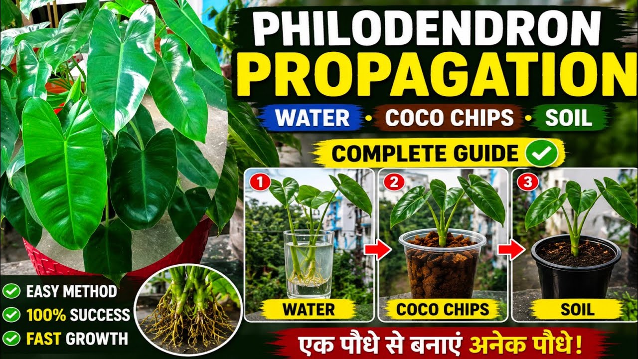 Philodendron Propagation | Water Coco Chips Soil | Complete Guide 