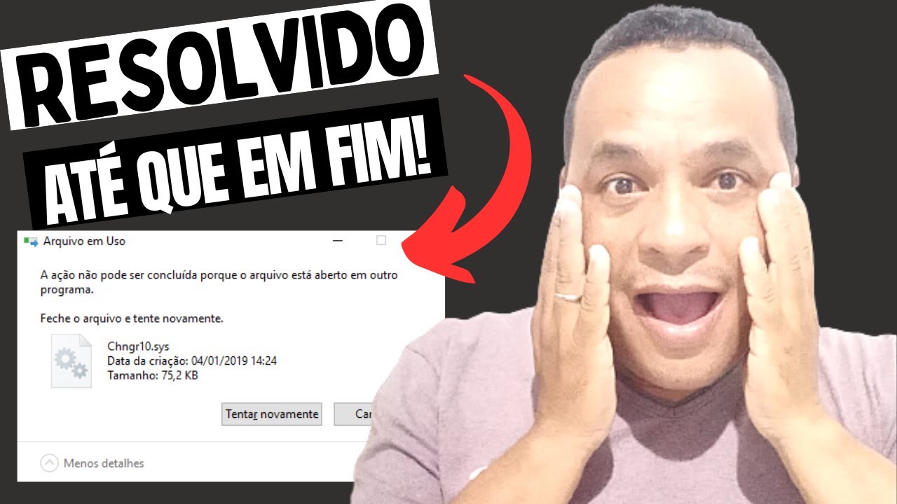 A ação não pode ser concluída porque o arquivo está aberto em outro programa (RESOLVIDO)