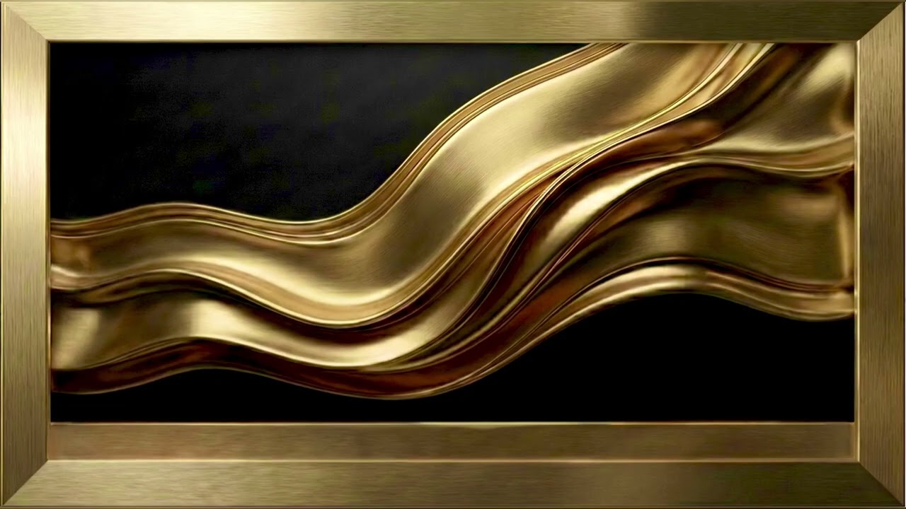 Ultra Luxury Golden Fluid Art Screensaver (4K)✨ | Modern TV Frame | Elegant Living Room Décor⭐️