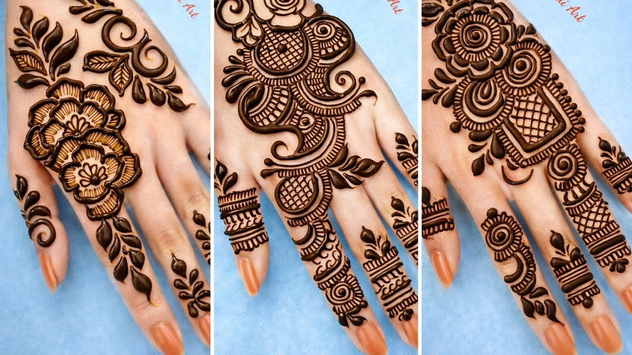 Easy cone designs | Finger cone designs | Fingers designs | Floral mehnd | Hand finger mehndi design
