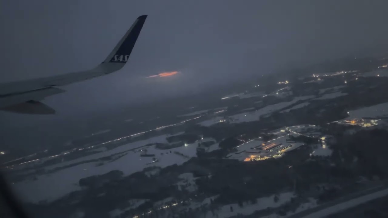 SAS A320neo Winter Morning Takeoff Oslo Gardermoen Runway 01L