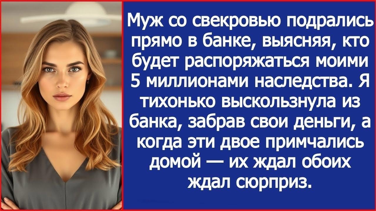 Муж со свекровью подрались прямо в банке, выясняя, кто будет распоряжаться моими 5 млн наследст