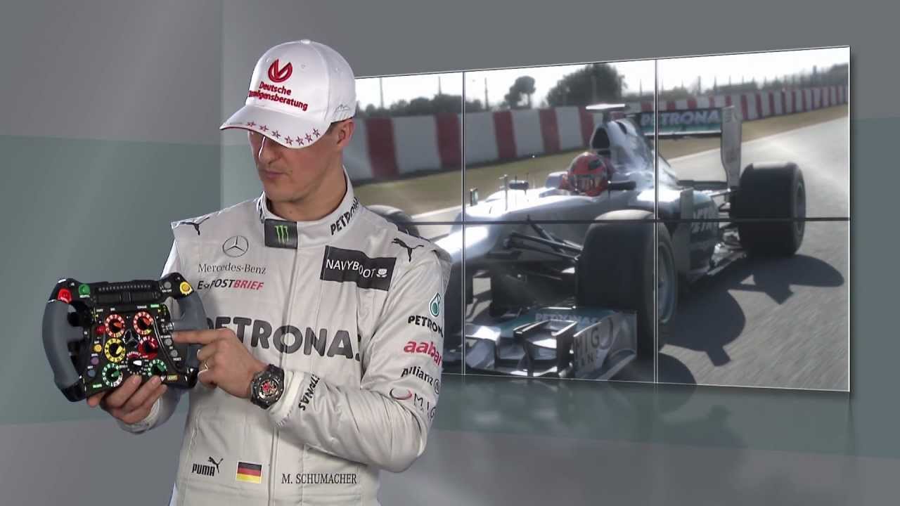 Michael Schumacher erklärt sein Lenkrad
