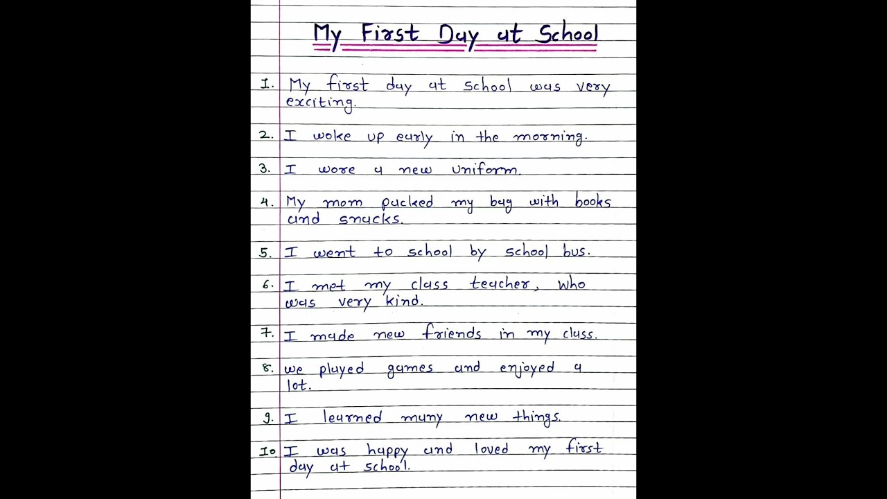 Write 10 lines on ' My First Day at School ' | English Essay Writing | #shorts