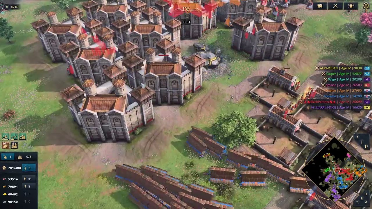 Age of Empires IV - MULTIPLAYER MATCH 400 POP WIN GAMEPLAY 4V4