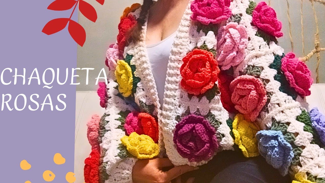 CHAQUETA ROSAS CROCHET 😍💚🌺 + Resultado Sorteo 🥳