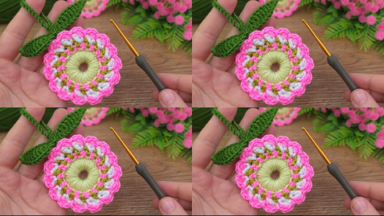 Aesthetic 3 Color Crochet Flower | Satisfying Crochet Tutorial