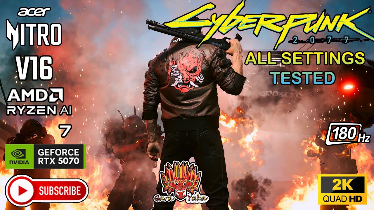 Acer NITRO V 16 | Cyberpunk 2077 |  All Settings Tested | RTX 5070 |16GB Ram | Ryzen 7 260 AI