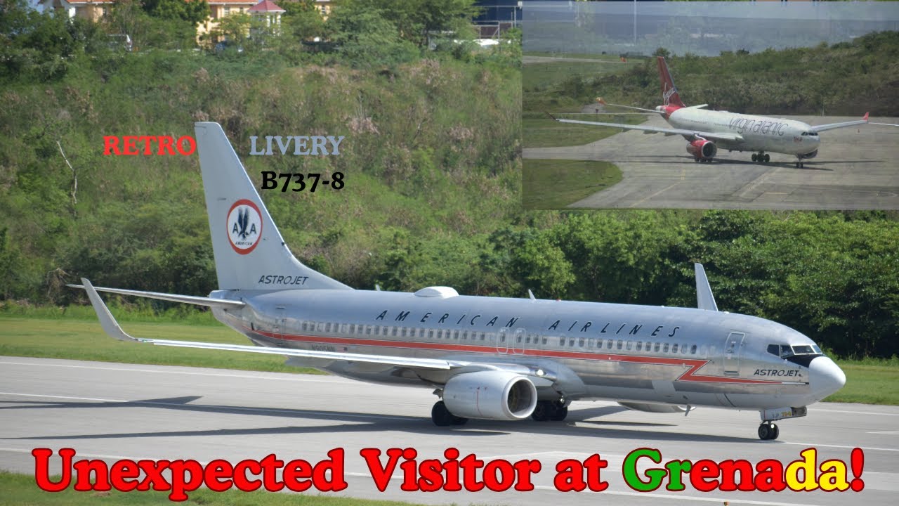 Unexpected Visitor! AA B737-8 “AstroJet” Retro Livery Touches Down at Grenada's MBIA