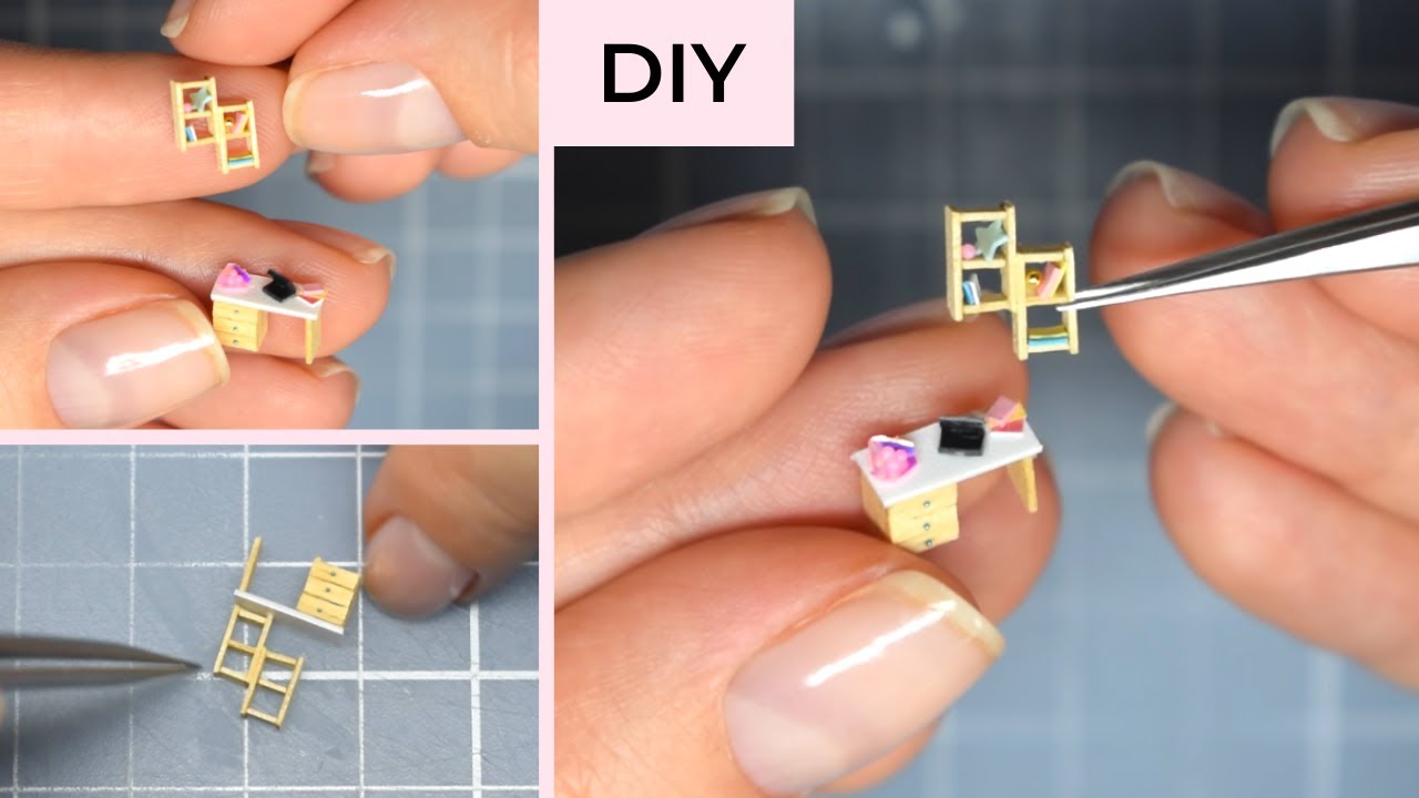 DIY How to Make a Miniature Desk || Tiny Desk 1:144