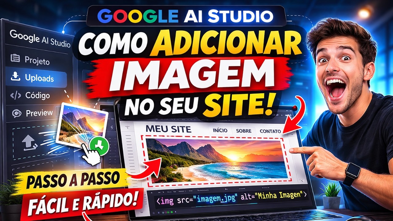 Como Adicionar Imagens em um Site no Google AI Studio Passo a Passo
