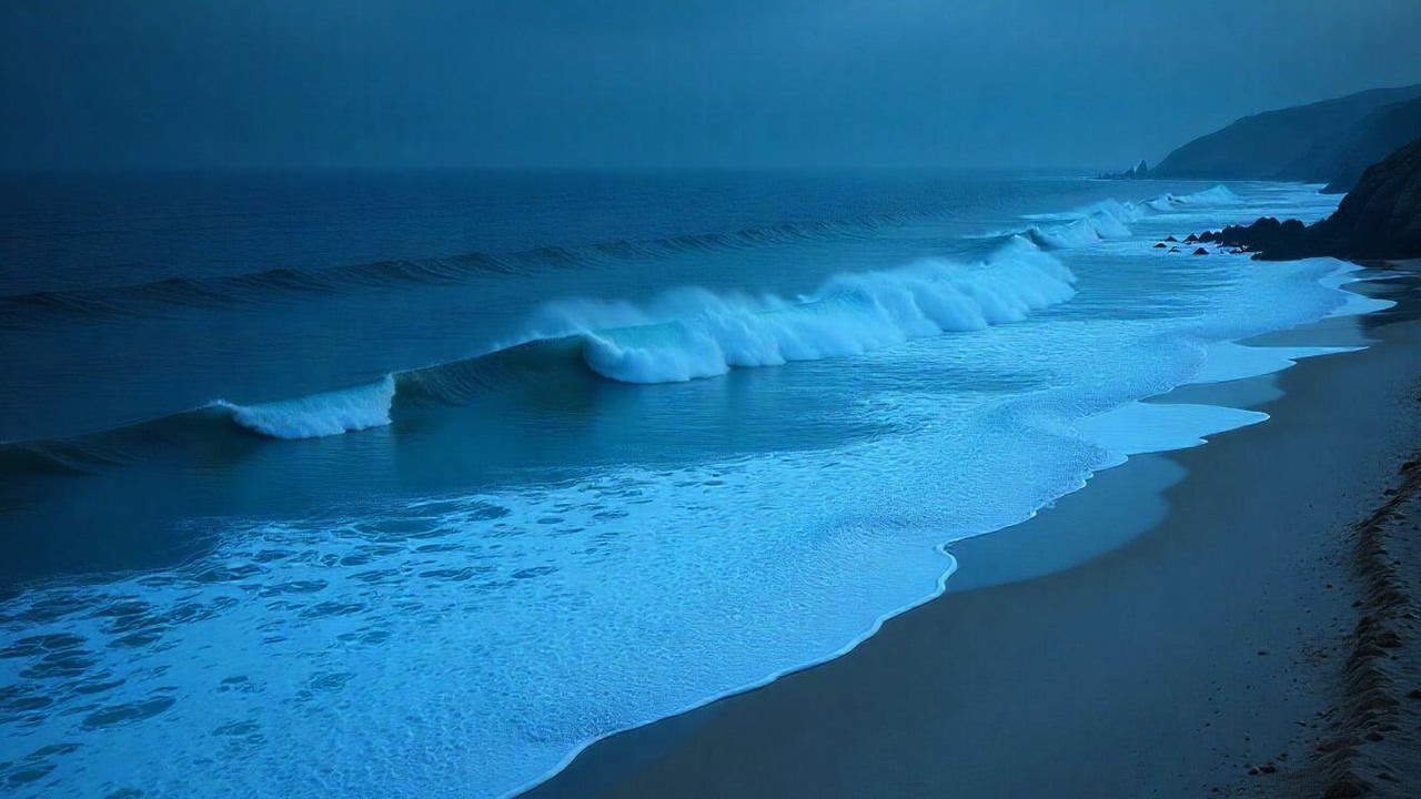 🔴 Quiet Ocean Waves at Night 🌙 Peaceful Sleep Ambience (LIVE)