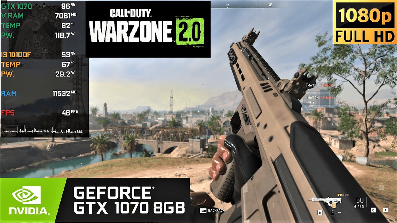 Call of Duty : Warzone 2 on GTX 1070 8GB + i3 10100F || 1080p Ultra benchmark + NIS
