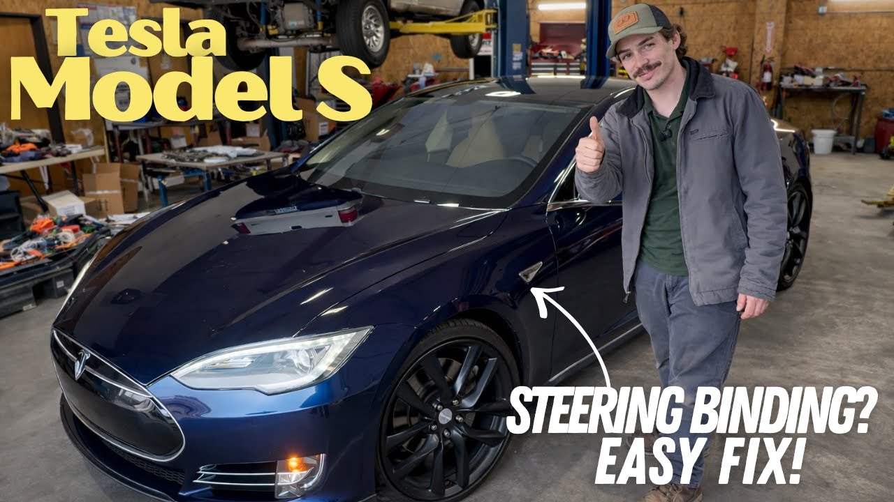 Рулевое управление старой Tesla Model S заедает! Очень простое решение.