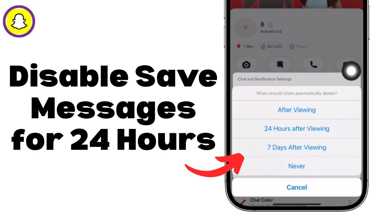 How to Disable Save Messages for 24 Hours on Snapchat | Snapchat Guide