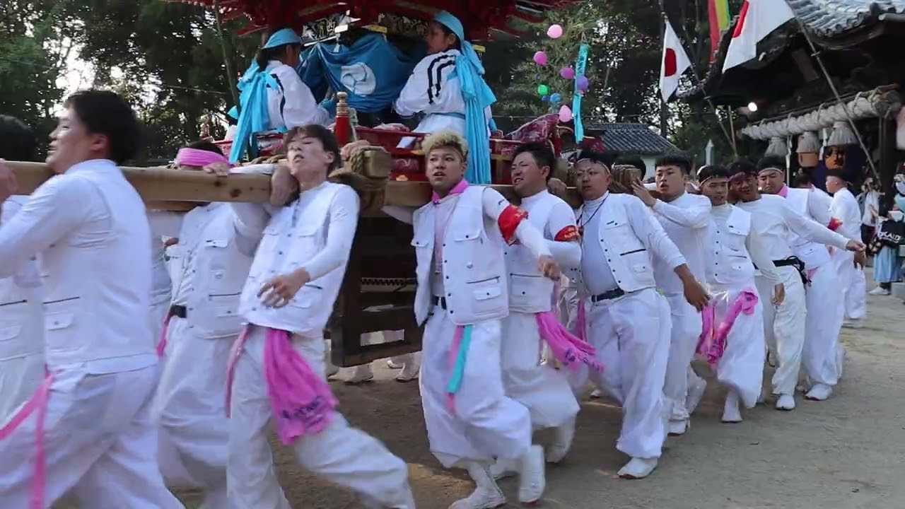 田熊の秋まつり　東西山車の競争①　田熊八幡宮　尾道市因島の神社