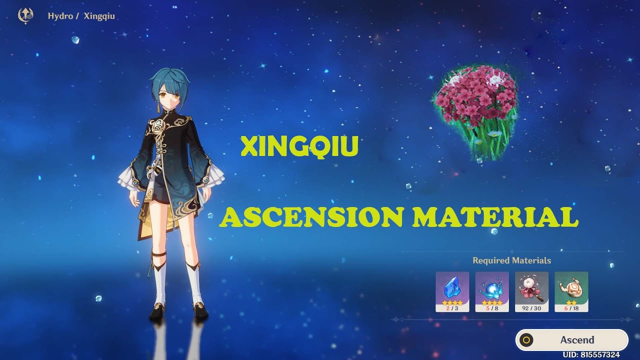 Genshin Impact  Farming Ascension Material Xingqiu Silk Flowers