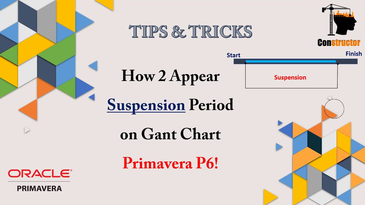 How to Appear Suspension Period on Gant Chart Primavera P6!