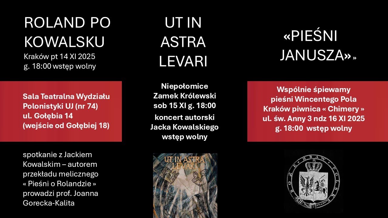 OD ROLANDA DO WINCENTEGO POLA. Trzy spotkania w Krakowie