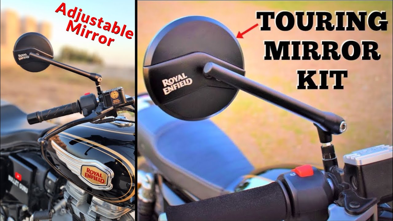 Royal Enfield Touring Mirrors Installed In Bullet 350 | Adjustable Mirror By RE