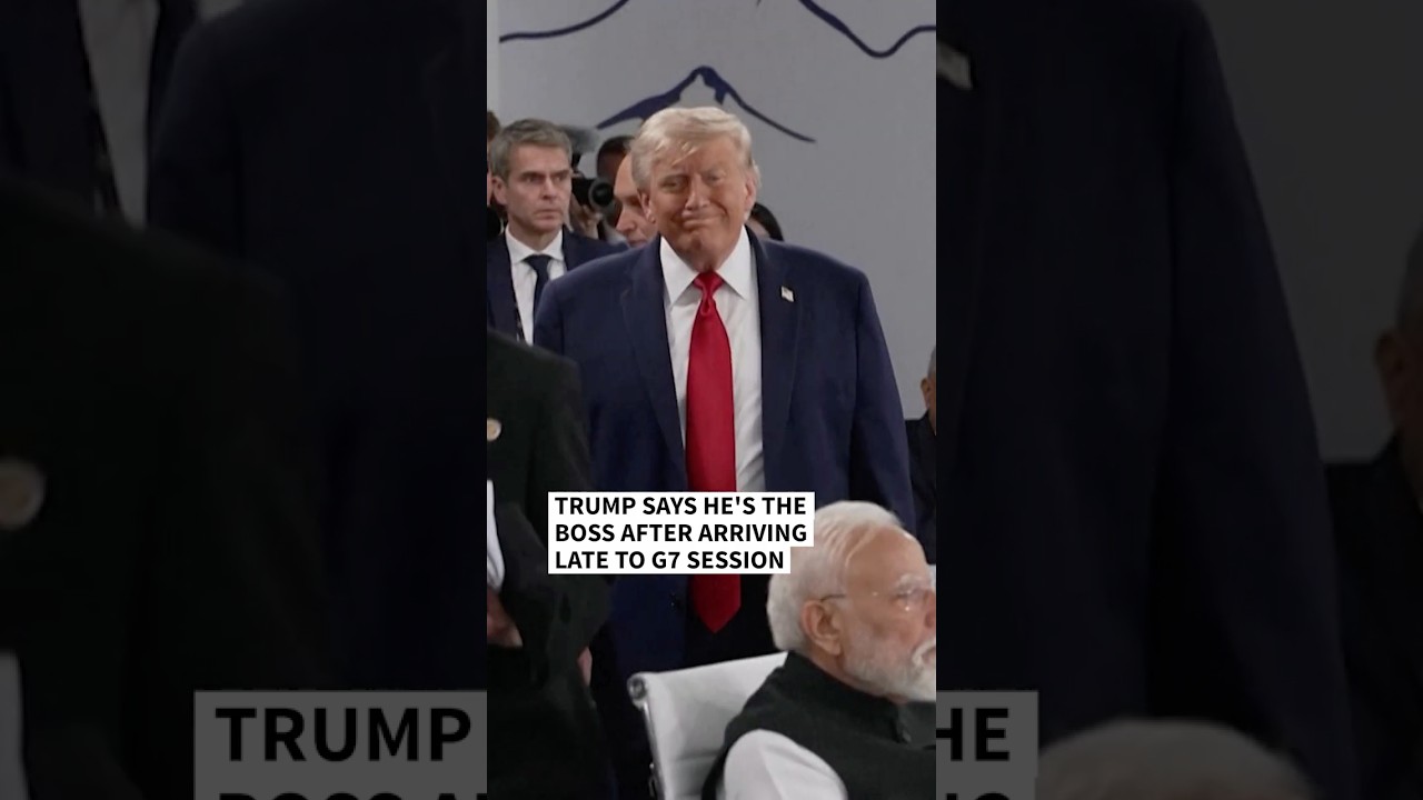 Trump says he&rsquo;s the boss after arriving late to G7 session | AFP